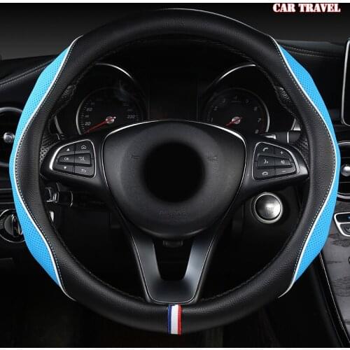 CAR TRAVEL Leather Car Steering Wheel Cover For Range Land Rover Defender Freelander Discovery Sport X9 Evoque