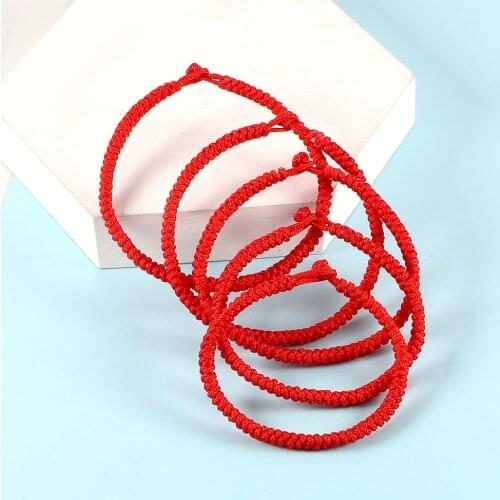 Handmade Red String Rope Bracelet Tibetan Buddhist Braided Thread Bracelet For Women Men Lucky Charm Jewelry Couple Lovers Gift
