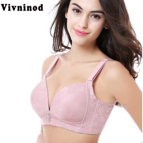 Push up Sexy Bra Embroidery Women Wireless Brassiere Femme Large C D Cup Plus Size Bralette Lace XXX BH Seamless Pink Underwear