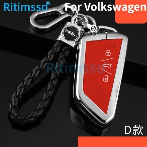 Zinc Alloy Car Key Case Remote Control Protector Cover Skin 3 Button Smart Key Holder For VW Volkswagen Golf 8 Mk8 2020 Skoda