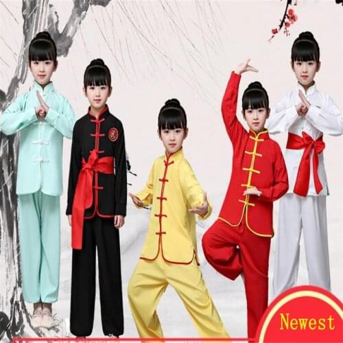 Children Chinese Traditional Style Clothing Long&Short Performance Tai Chi Kung Fu Uniforms New Year Stage Performance Clothing