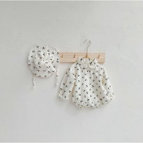 Baby Romper Casual Spring Summer Boy Girls Rompers+Cap 2Pcs Kids Infant Clothing 0-3 Years Baptism Party Clothes Baby Overalls