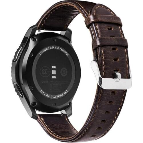 For Samsung Galaxy Gear S2 S3 Frontier Classic Galaxy Watch 42mm 46mm Leather Loop for Huami Amazfit 18MM 20m 22mm Band