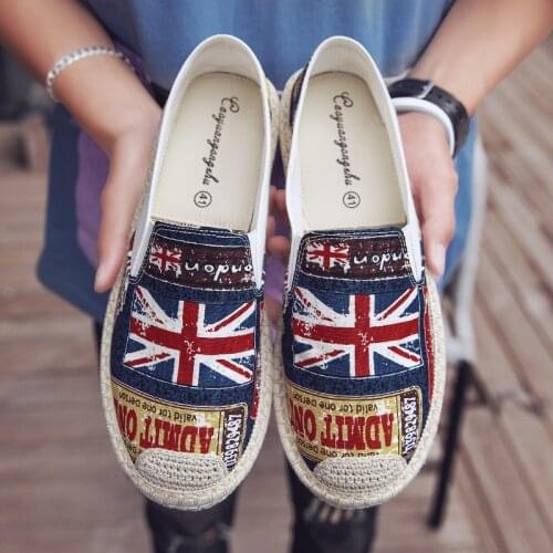 New Fashion Print Fisherman Casual Shoes Men Chinese Style Espadrilles Shoes Summer Non-slip Breathable Loafers Man Flat Shoes