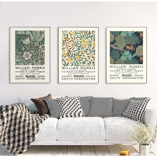 William Morris Canvas Print The Victoria and Albert Museum Exhibition Poster London Underground Art Nouveau Painting Wall Decor