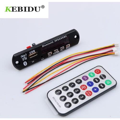Kebidu 2018 Newest Wireless Bluetooth 12V MP3 WMA Decoder Board Car Accessory Audio Module USB TF Radio For Car