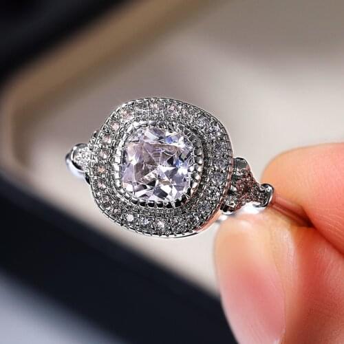 Huitan Simple Elegant Design Finger Rings Women Wedding Engagement Party Accessories Female Versatile Timeless Classic Jewelry