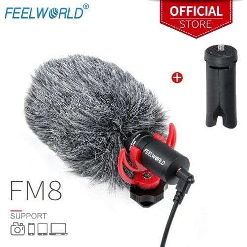 FEELWORLD FM8 Mini 3.5mm Condenser Video Camera Interview Microphone for Youtube Canon DSLR Zhiyun Stabilizer