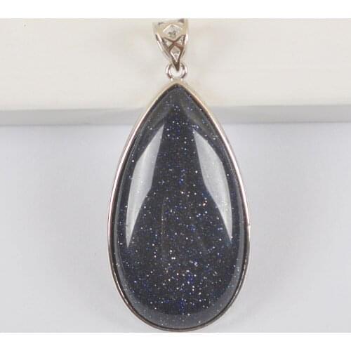 Blue Sandstone Stone Water-drop Pendant Fashion Jewelry For Woman Gift S3074