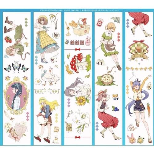 Lovely Little Farm Girl Washi Tape for Card Making Bullet Journal DIY Scrapbooking Label Sticker