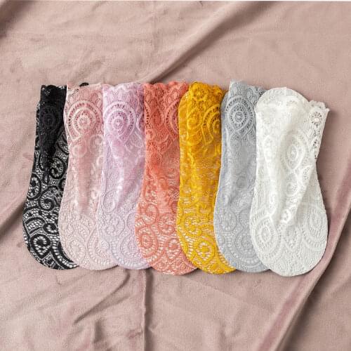 Fashion Antiskid Woman Girl Transparent Silk Cotton Floral Design Thin Lace Mesh Ankle Socks Cute Socks Printed Socks