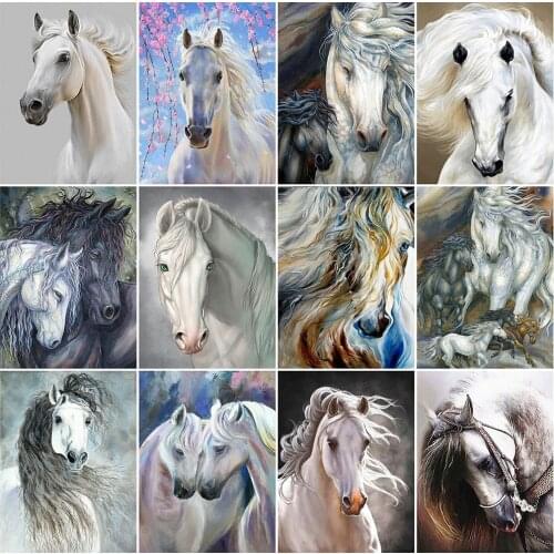 MomoArt 5D DIY Diamond Painting Horse Animal Cross Stitch Kits Diamond Embroidery Sale Mosaic Full Drill Square Decor For Home