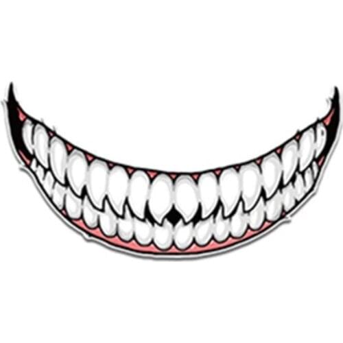 Motorcycle Helmet Sticker Trend Fashion Evil Teeth Personality Matter Sticker Helmet Car Sticker Dark Decorative Z9T5