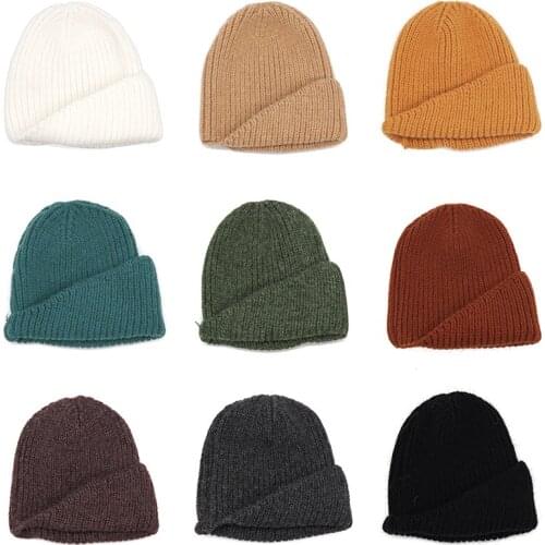 2021 New Knitted Cap Warm Skullies Beanies Hats Winter Women Hat Fashion Thick Autumn Winter Female Caps