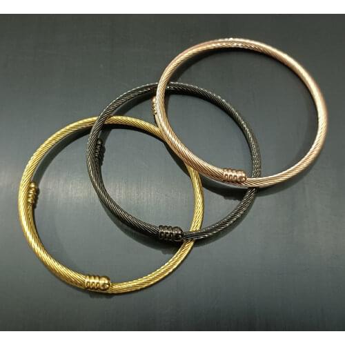 HuPo.HuTu,steel wire ring double head universal opening adjustable simple stainless steel bracelet manufacturer wholesale