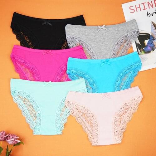 New Womens Cotton Underwear Sexy Lace Panties Female Underwear Fashion Panty Breathable Hollow Out Briefs Transparent Lingerie