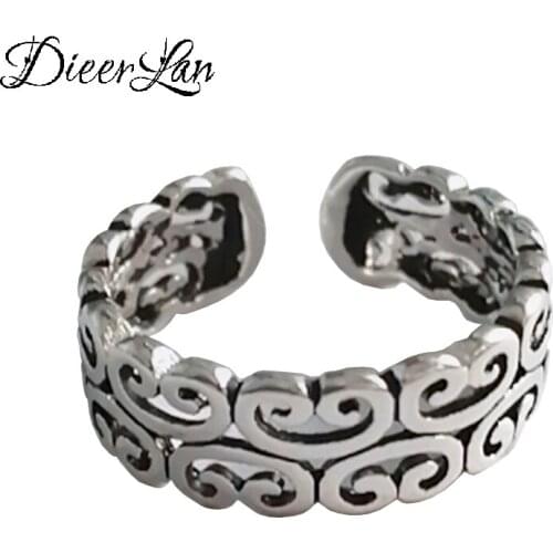 New Trendy Personality Punk Hollow Pattern Rings For Women Lady Resizable Size Rings Party Jewelry Charm Gifts 2021