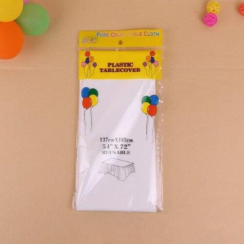 Solid Color Disposable Tablecloth Household Items Wedding Party Table Disposable Plastic Tablecloth White Black Blue137*183cm