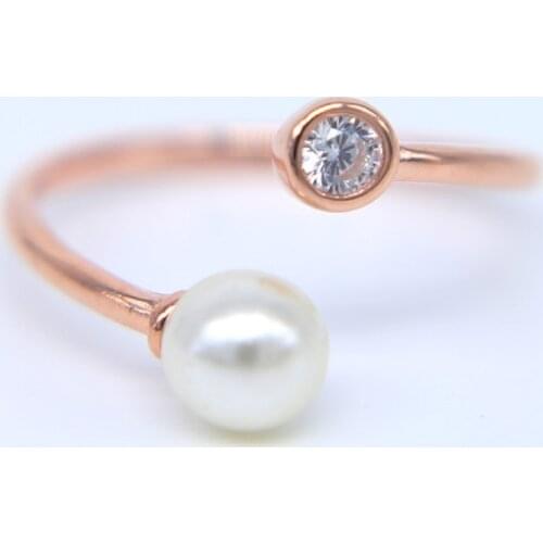 OPEN adjusted pearl jewelry 925 sterling silver 3 colors women OL lady jewelry open silver pearl ring