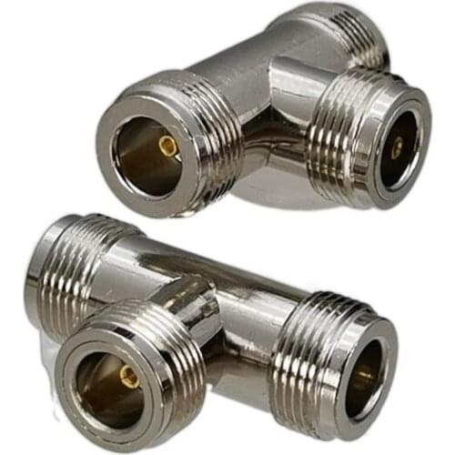 1pcs Connector Adapter N Female Jack to 2x N Female Jack Type T RF Coaxial Converter Straight New