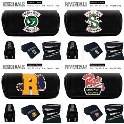 Casual Pencil Bag Anime Riverdale Travel Canvas Student Makeup Bag Zipper Cosmetic Bag Cartoon Boys Girls Pen Bag