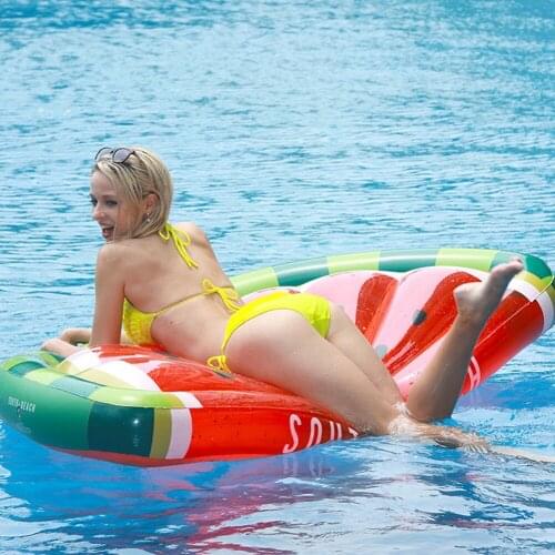 PVC Half Watermelon Floating Gas Bed Adult Water Play Water Toy Swimming Inflatable Floating Row Tape Sequins