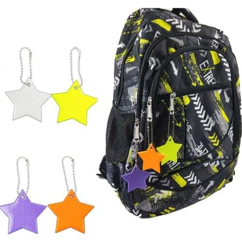Child Safety Reflector Key Ring Star Ultra Reflective Gear Keychain for Clothing Bags Backpacks Strollers Wheelchairs