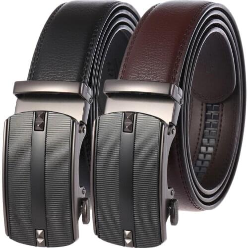 Quality Automatic Buckle Belts For Man Cowhide Leather Designer Man Black Belt Fashion Popular Luxury Belts for Male