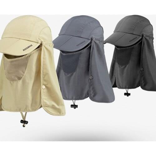 ROCKBROS Summer Foldable Full Face Scarf Sun Protection Hiking Cycling Head Cover Cap Sun Hat Summer Sunhat Anti Uv