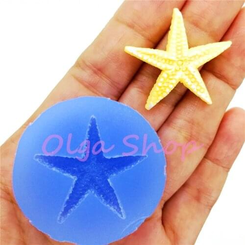 DYL950 27.9mm X 27.2mm Sea Starfish Silicone Mold Fondant Cake Decoration Candy Resin Clay Earrings Necklace Craft Soap Candle