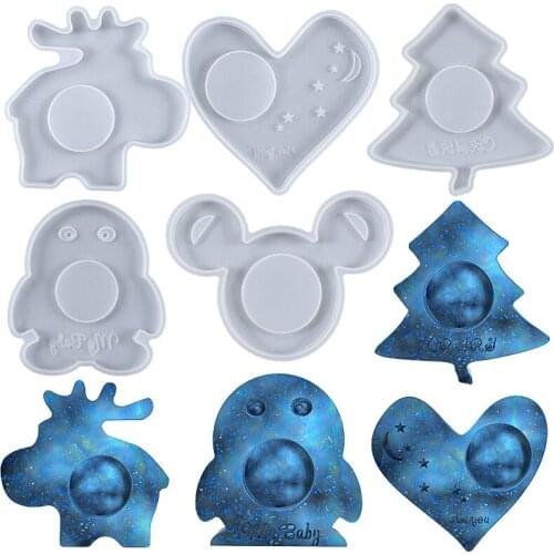 Coaster Silicone Molds DIY Heart-shaped Star Moon Cup Pad Tray Mould Candle Holders Mold Crystal Epoxy Resin Candlestick Mold