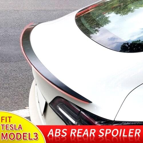 SPOILER for tesla model3 REAR WING ABS MATT CARBON FIBER Rear Trunk Lip car styling accessories 2017 2018 2019 2020