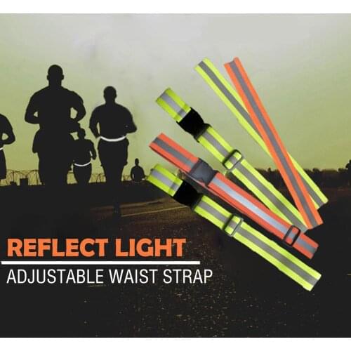 Reflective Belt Adjustable Waist Strap High Visibility Safety Reflective Gear Belt Reflective for Cycling Dog Walking Running