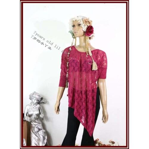 Belly Dance Top Costumes New Style Senior Sexy Lace Bat Sleeve Blouse DDP05-06