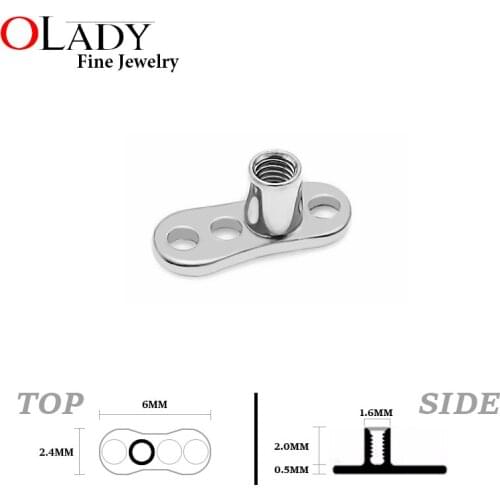 50pcs G23 Titanium Dermal Anchor skin diver base Surface Barbell Piercings Micro Dermal Anchor Tops Mamilo Pircing Body Jewelry