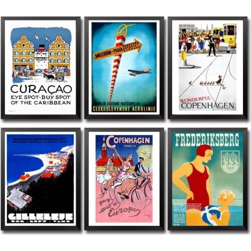 Curacao Czechoslovakia Denmark Dominican Egypt Vintage Travel Poster