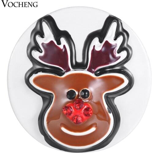 Vocheng Ginger Snap Charms Reindeer Christmas Snap Button Interchangeable Jewelry 18mm Vn-1853