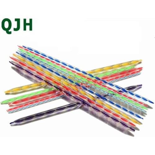 QJH Brand 2pcs/set Multicolor High Quality Plastic Crystal Knitting Needles Knitting Weaving Tools Acrylic Needle For Scarf