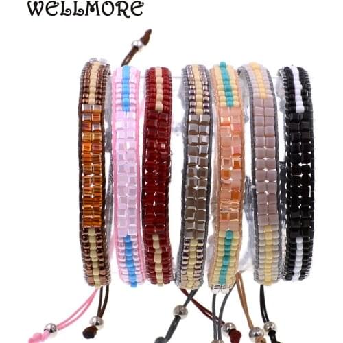WELLMORE Bohemia handmade beads with crystal beaded bracelets charm bracelets for women jewelry wholesale