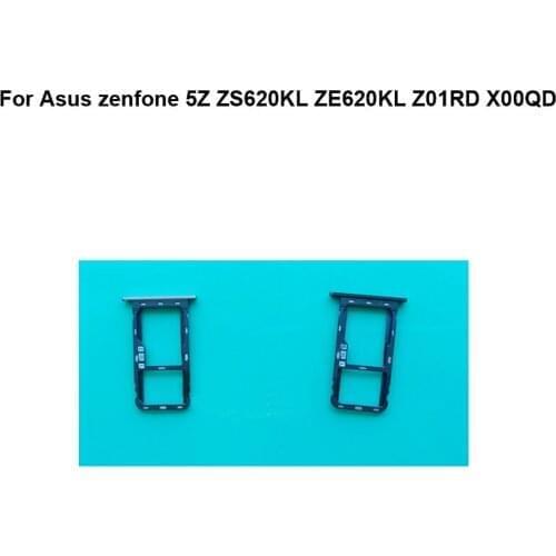 For Asus zenfone 5Z ZS620KL ZE620KL New Tested Sim Card Holder Tray Card Slot Zonfone5z Sim Card Holder Replacement Parts