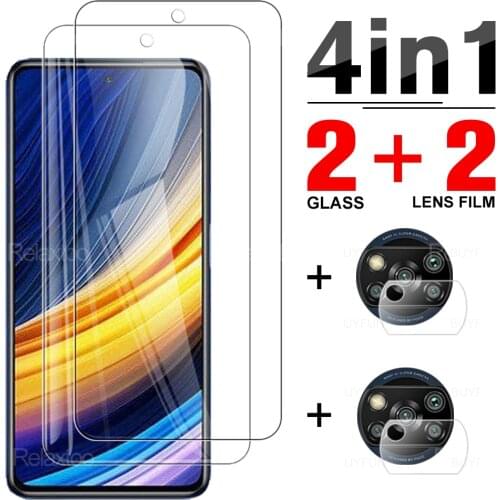 4in1 Screen Protector For Xiaomi Poco X3 Pro Camera Lens Film For xiamoi pocco x3pro x3 nfc m3 pro F3 M3 Clear Protective Glass