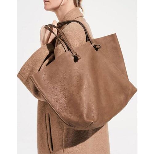 Genuine Leather women handbag single Cowhide wholesale shopping bag portable leather bag simple practical ladies big Tots