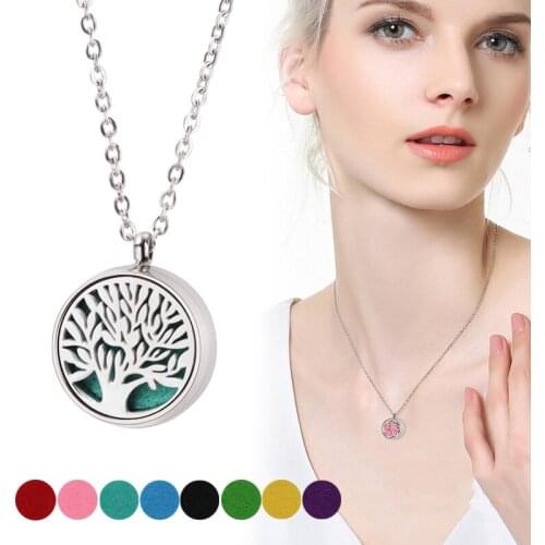1PCS Stainless Steel Locket Pendant Diffuser Locket Magnetic Essential oil Diffuser Necklace Aromatherapy Jewelry For Women