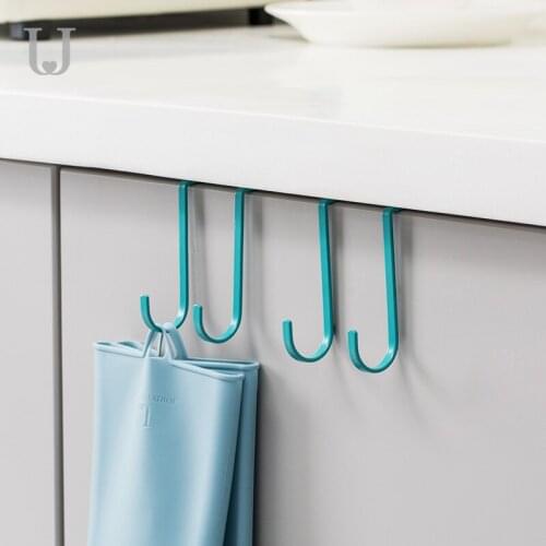 2Pcs Multi-purpose Stainless Steel Towel Hooks for Kitchen Cabinet Clothes Home Storage Hanger Bathroom Towel Door Hooks Hanger