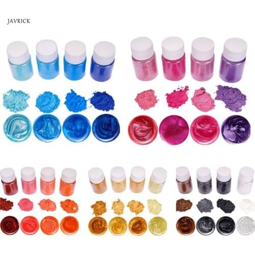 4 Pcs/set Mixed Color Resin Jewelry DIY Making Craft Glowing Powder Luminous Pigment Set Crystal Epoxy Material