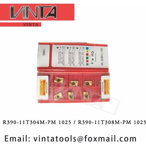 Free shipping high quality R390-11T304M-PM / R390-11T308M-PM 1025 cnc carbide milling ingserts