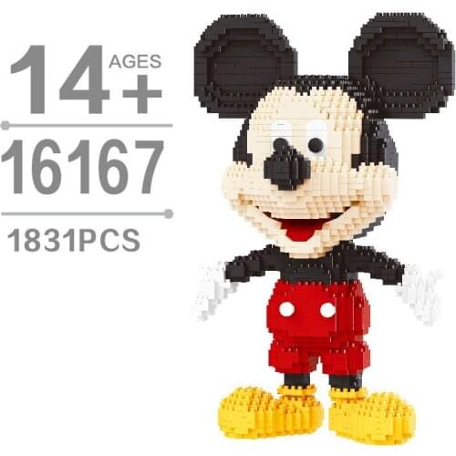 Disney 1831pcs+ Mickey Mouse Diamond Blocks Micro 3d Model Classic Cartoon Mini Building Bricks Figures For Children Gift Toys