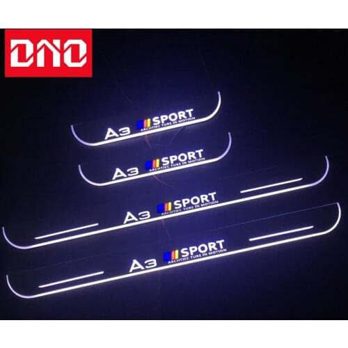 DNO Trim Pedal LED Car Light Door Sill Scuff Plate Pathway Dynamic Streamer Welcome Lamp For Audi A3 8P 8V 8L 2014 - 2019