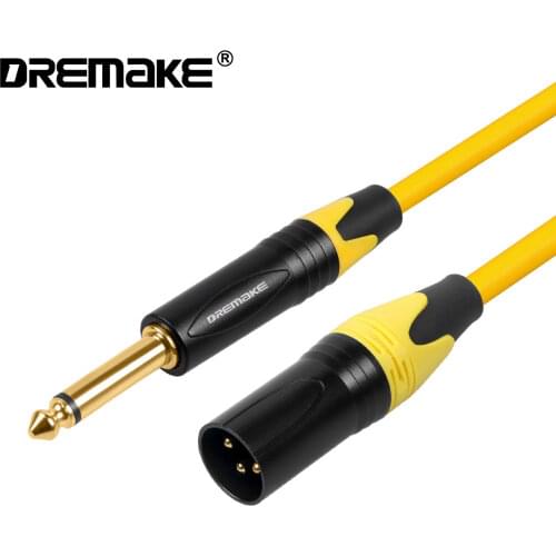 DREMAKE 6.35mm/6.5mm TS 1/4 Inch Male to XLR 3-Pin Microphone Jack 6.35mm to XLR Canon Patch Cord for AMP Amplifier Pro Audio