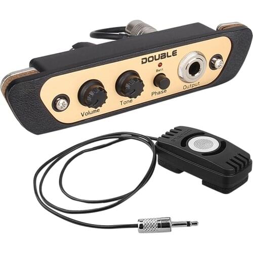 Electric Guitar Pickup DOUBLE CJ01L Cajon Box Drum Preamp Pickup Musical Instrument Pickup with Mic 1/4 Inch Jack Guitar Parts